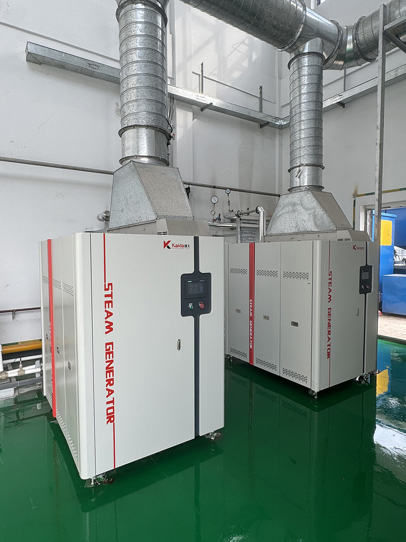 某汽车新材料公司采购2台1.3吨变频蒸汽发生器升级生产线