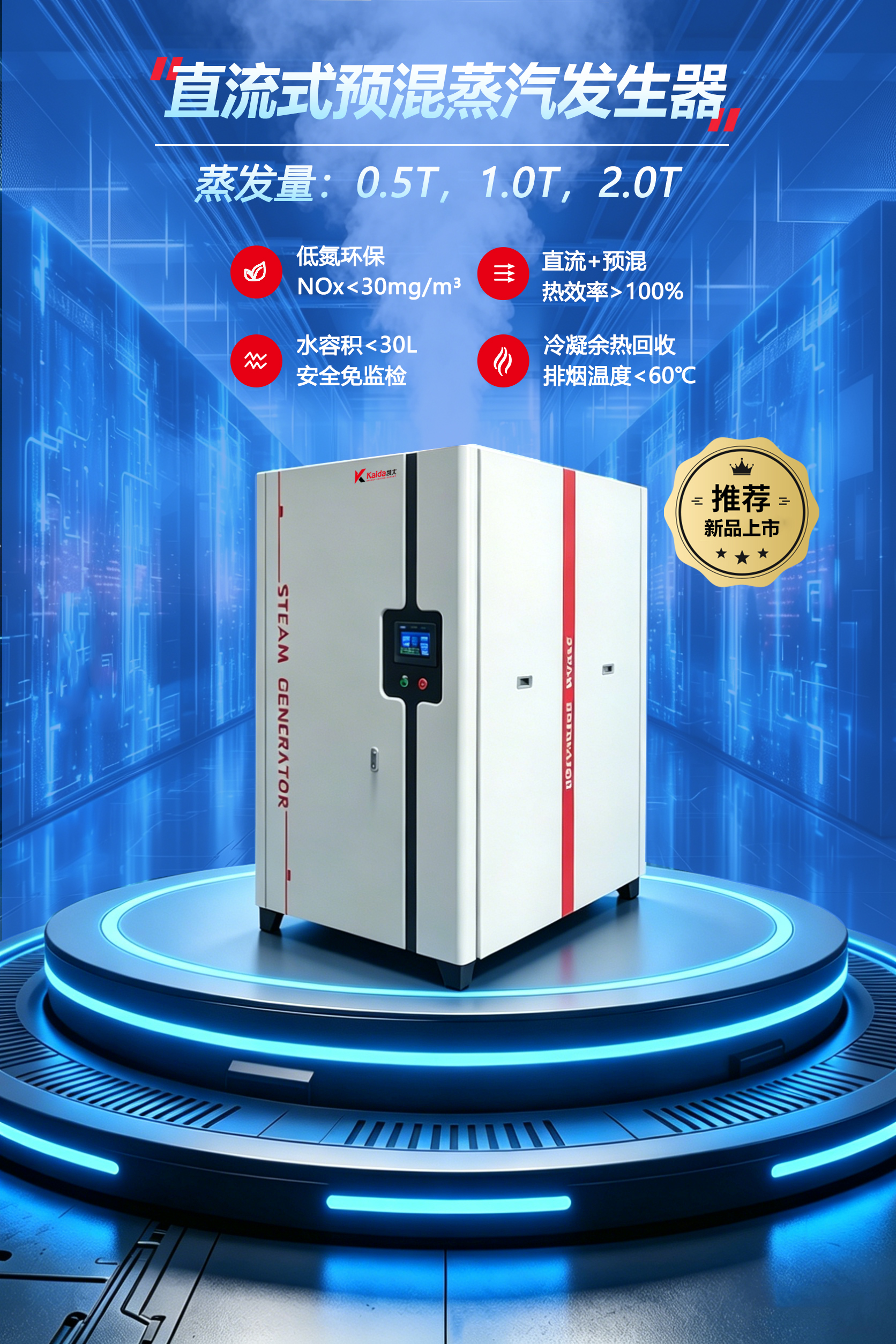 新品发布｜凯大直流式预混蒸汽发生器重塑工业用汽新标杆